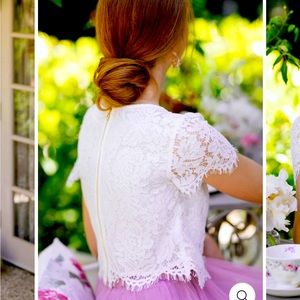 Lace crop top by Morning Lavender size L